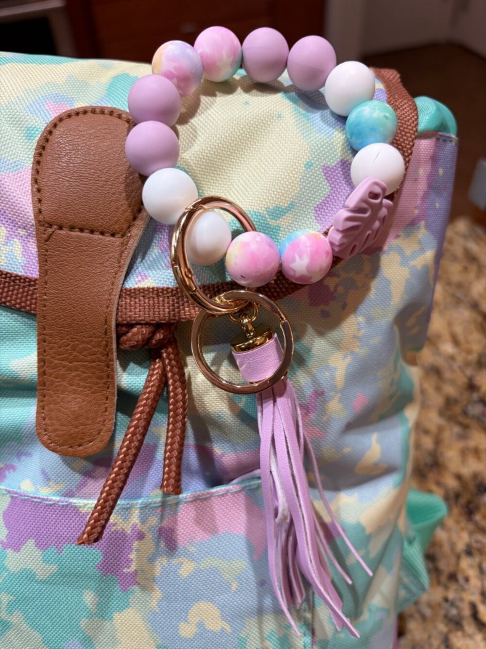 PASTEL MINI BACKPACK WITH KEY RING - Picture 2 of 3